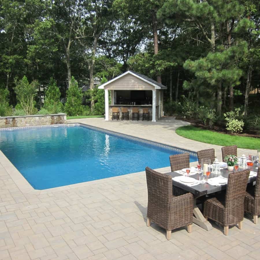 18' x 36' Pool with Sheer Descents and LED color light - Hampton Bays, Long Island NY