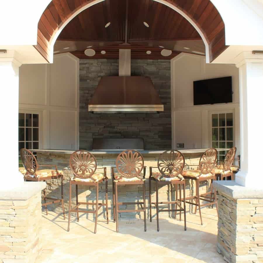 Outdoor Kitchen with Granite countertop - Old Westbury, Long Island NY