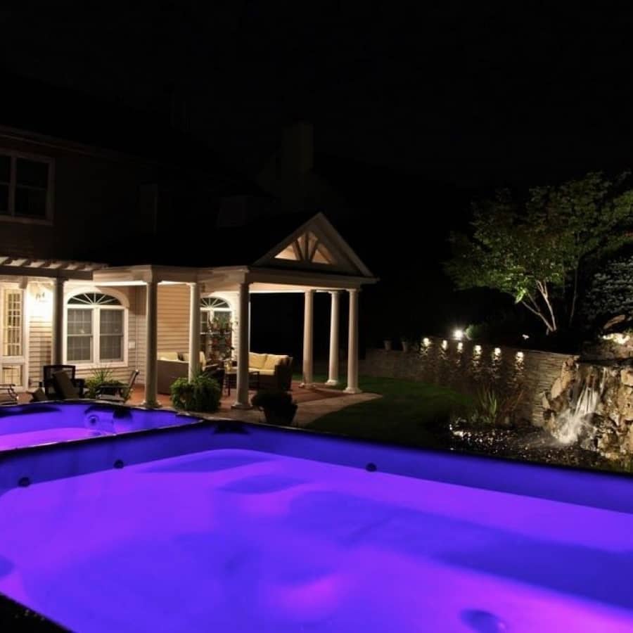 20' x 8' Swim Spa with resistance pool and seperate hot tub equipped with LED Lighting - Roslyn, Long Island NY