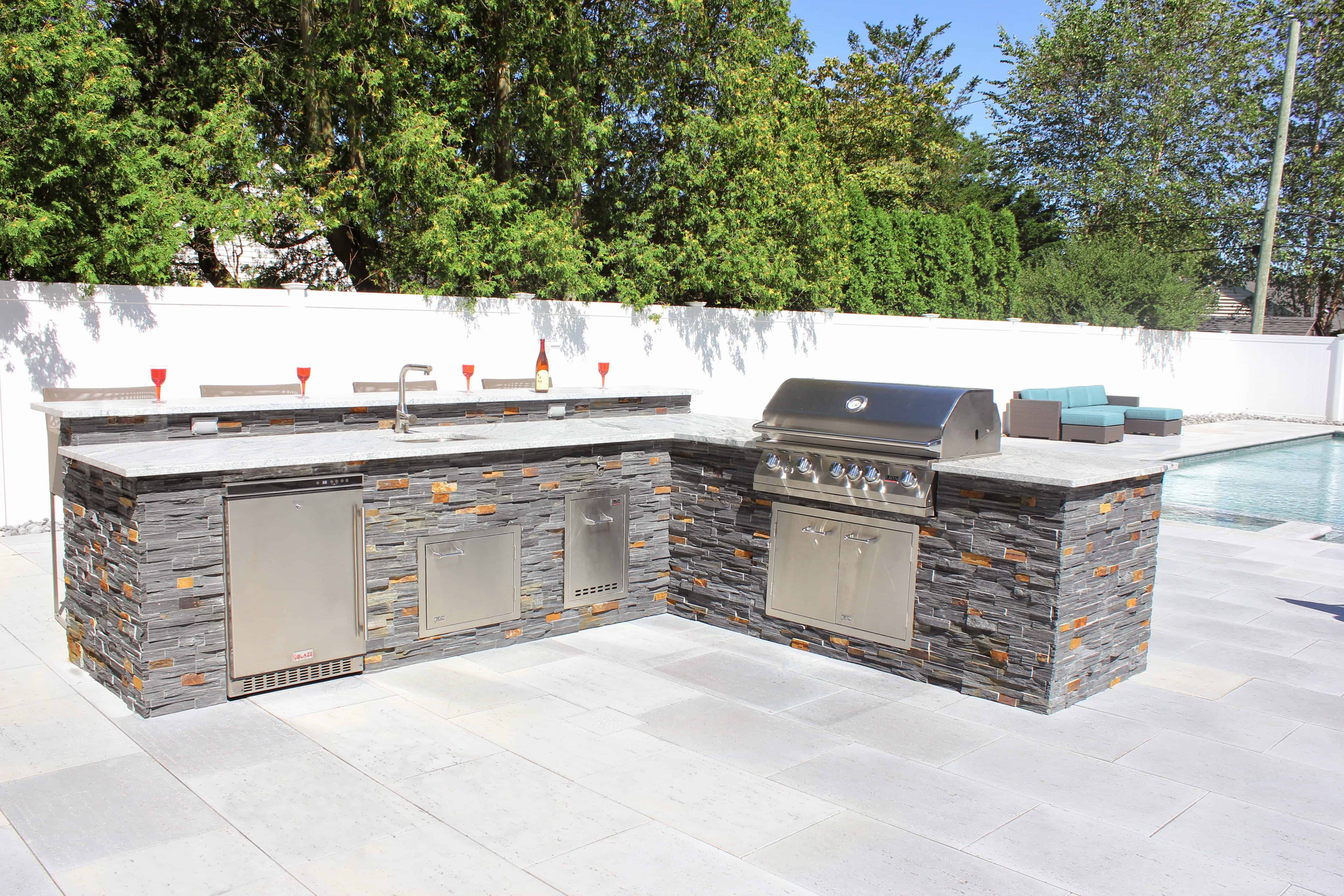 Outdoor Kitchens Bars, L Shaped Outdoor Kitchen With Bar Plans