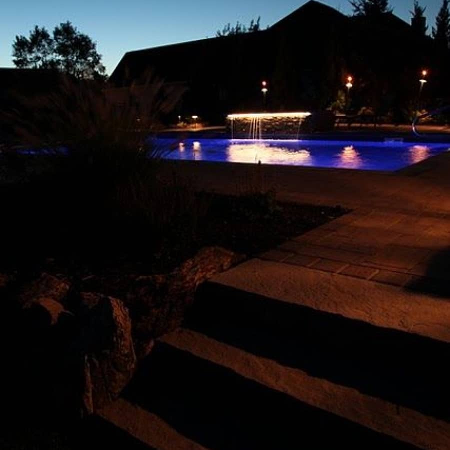 8' Sheer Descent Waterfall with LED light - Dix Hills, Long Island NY