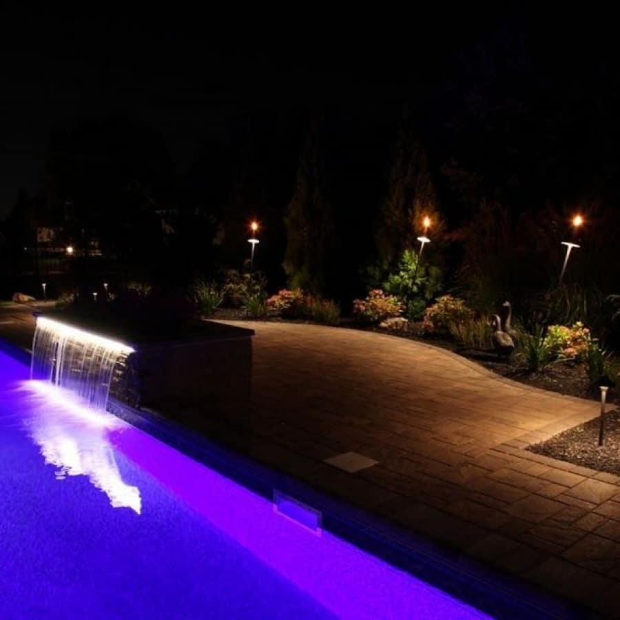 18' x 42' Pool with full length steps and LED color light - Dix Hills, Long Island NY