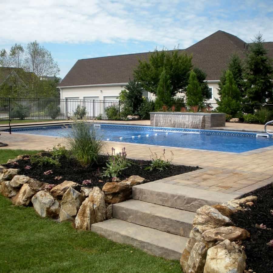 18' x 42' Pool with full length steps & In-Coping Automatic Cover - Dix Hills, Long Island NY