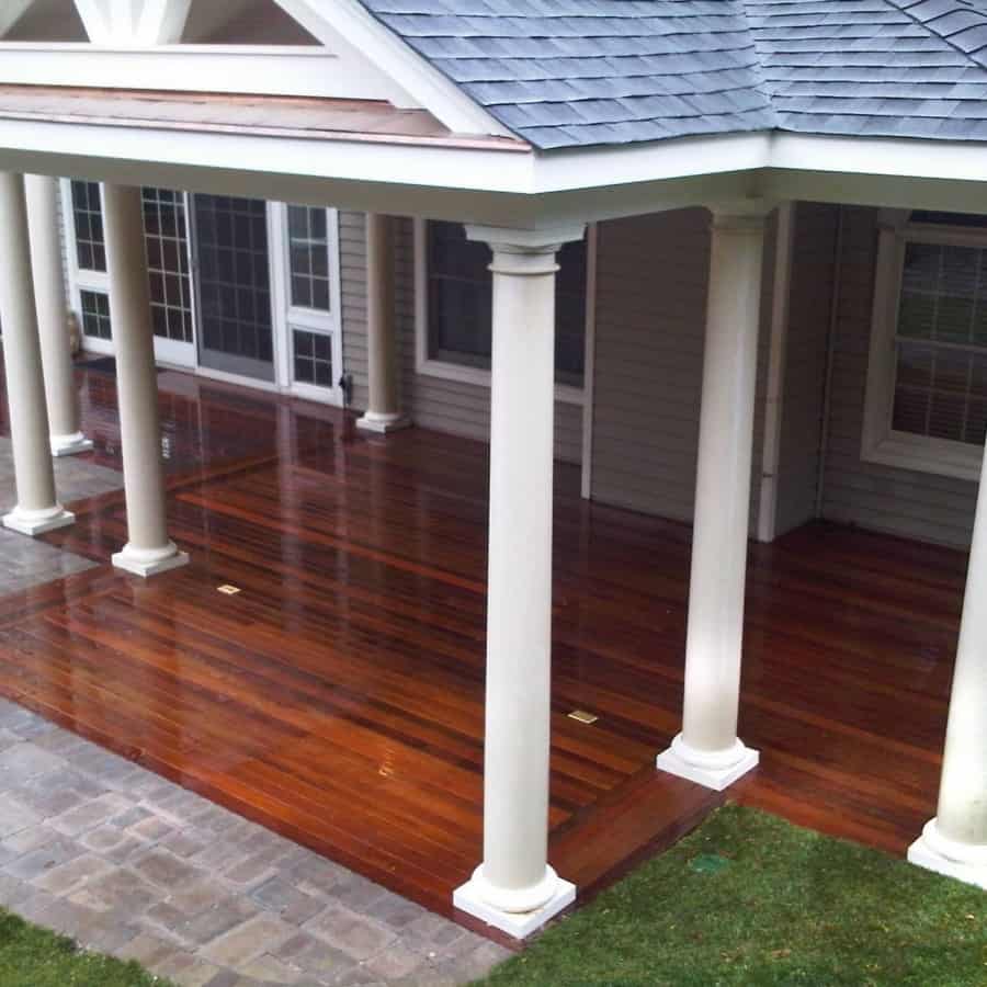 17' x 23' Outdoor Room with pitched roof and columns - Roslyn, Long Island NY