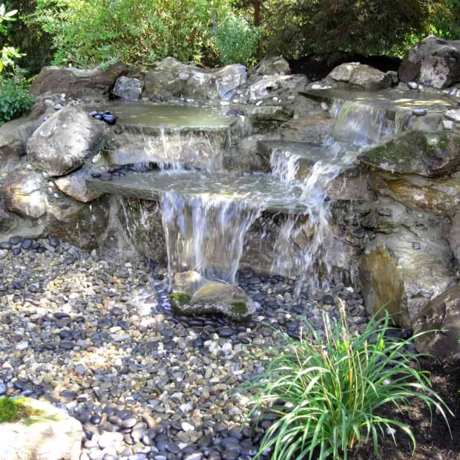 5' Moss Rock Pondless Waterfall with Mexican Beach Pebbles - Jericho, Long Island NY