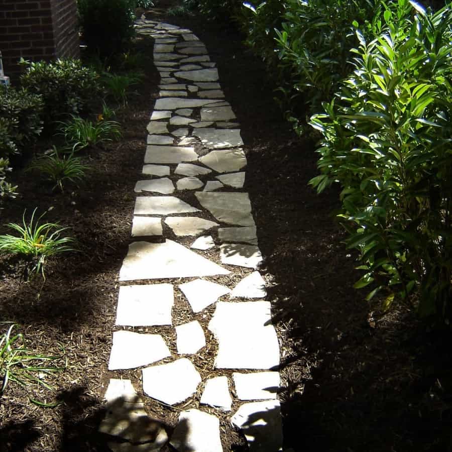 Natural Walkway - Irregular Bluestone Stepping Stone Path - Syosset, Long Island NY