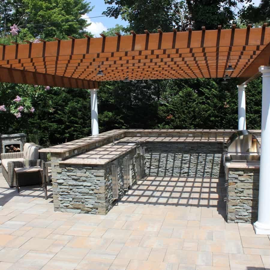 Pergola with LED Lighting in Roslyn Heights, Long Island NY